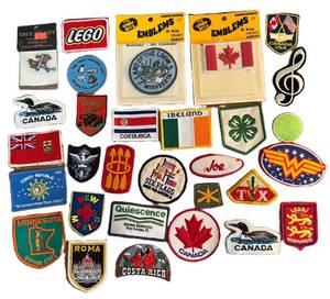 lot 279R image: BR1 - Assorted Embroidered Patches - Travel, Flags & Emblems Collection