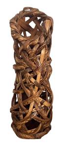 lot 446R image: BR1 - Rustic Woven Vase with Glass Insert