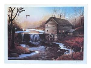 lot 341R image: BR1 - The Old Mill Print by Leo Stands - Unframed