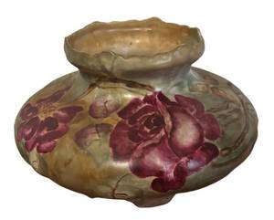 lot 354R image: BR1 - Albert Burch Hand Painted Vintage Floral Vase