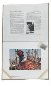 lot 502R image: BR1 - Mario Fernandez 1984 Minnesota Pheasant Habitat Stamp and Unframed Print Set