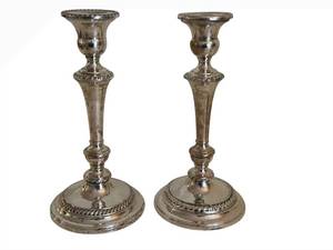 lot 30D image: Sterling Silver Candlesticks - Vintage Pair