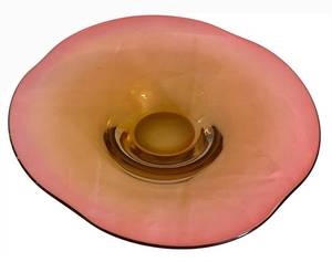 lot 38D image: Art Glass Platter - PinkYellow Gradient