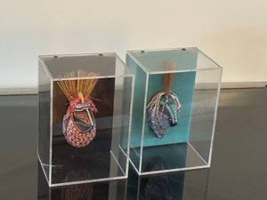 lot 47D image: Artyfacts Bird Masks - 2 Framed in Acrylic Display Cases