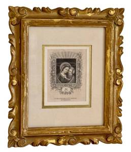 lot 57D image: La Madonna del Buon Consiglio di Genazzano - Madonna Etching in Vintage Frame