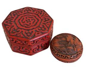 lot 68D image: LR - Asian Lacquered Trinket Boxes