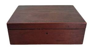lot 111D image: Antique Wooden Sewing Box, Interior Compartments