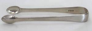 lot 134D image: Sterling Silver Serving Tongs - Antique