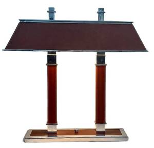 lot 87A image: LR - Ralph Lauren Home Desk Lamp - Nickel Bankers-Style - Hollywood Regency - 1970