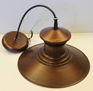 Rustic  Bronze Finish 1-Light Pendant Lamp With Flared Design. 12" Diameter