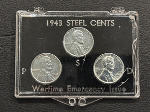 lot 2 image: 1943 Lincoln Steel Cent Mint Set Uncirculated