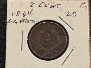 lot 5 image: 1864 Two Cent Large Motto