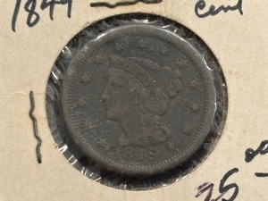 lot 32 image: 1849 Braided Hair Cent