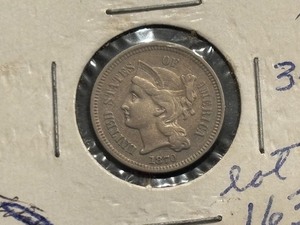 lot 33 image: 1870 Three Cent Nickel 1,335,000 Minted