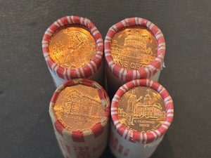 lot 55 image: 2009-D Lincoln Bicentennial Cent Rolls Uncirculated Lincolns Life