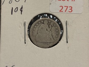 lot 36 image: 1857 Liberty Seated Dime