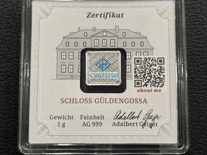 lot 28 image: 1 Gram .999 Fine German Silver Bar