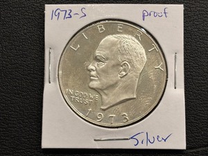 lot 33 image: 1973-S Eisenhower Silver Dollar Proof