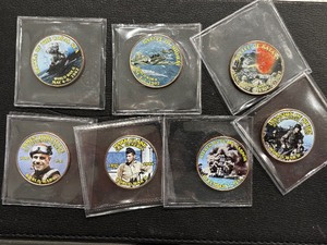 lot 45 image: World War II Kennedy Colored Half Dollars