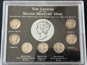 lot 84 image: Mercury Dimes
