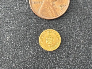 1865 Gold Peso Mexican Emperor Maximilian