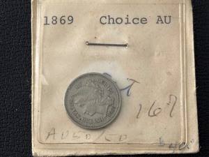 lot 49 image: 1869 Three Cent Nickel