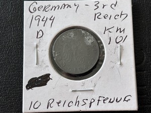 lot 77 image: 1944-D Third Reich 10 Reichspfennig