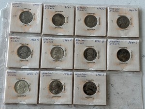 lot 62 image: Silver War Nickels