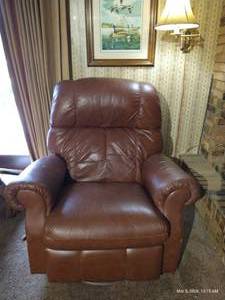 Leather Feel La-Z Boy Rocking Swivel Recliner