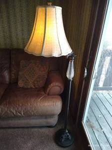 62 Tall Metal & Glass Floor Lamp