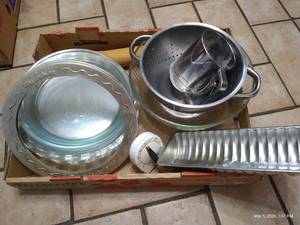 Pyrex Pie Pans & Assorted Baking Supplies