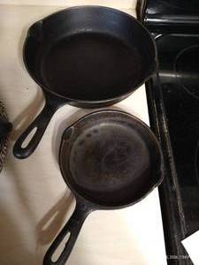 (2) Cast Iron Pans - #3, & #8