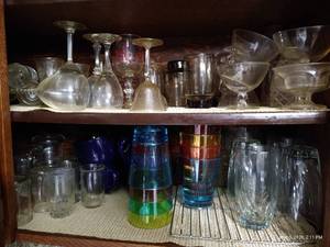 (2) Shelves of Glasses & Stemware