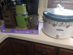 Crock Pot, Vintage Sifter, Grater, & Ice Crusher