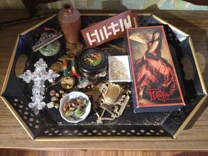Metal Tray with Misc. Items