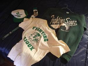 UND Fighting Sioux Shirts, Hat, and Mini Goalie Stick
