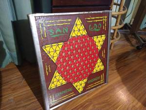 Vintage CheckersChinese Checkers Board with Marbles