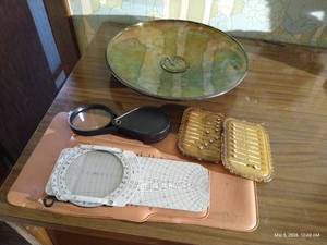 Vintage Lot - Flight Computer with Case, Golf Award, Score Keeper, & Magnifying Glass