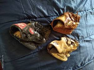 (3) Baseball Gloves