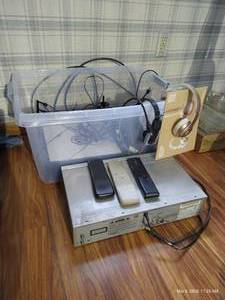 VHDDVD Player, Wrestler Figurine, & Headphones