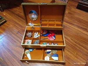 Musical Jewelry Box with Contents