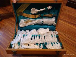 Box of Gold-Toned Flatware from Thailand