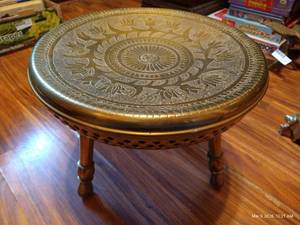 Vintage Asian Brass Foot WarmerStool