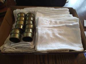 Beautiful Tablecloth, Napkins, & Napkin Rings