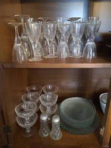 (2) Shelves of Glassware