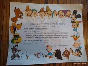 1944 US Treasury War Bond Certificate