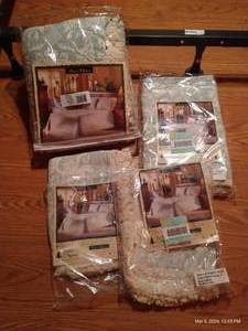 Sage Green Full-Size Bedspread, (2) Pillow Shams, & Valance