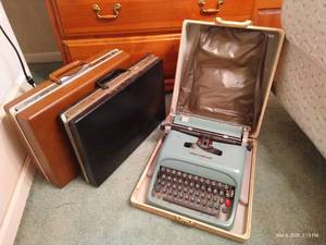 (2) Vintage Samsonite Briefcases & Vintage Olivetti Typewriter with Case