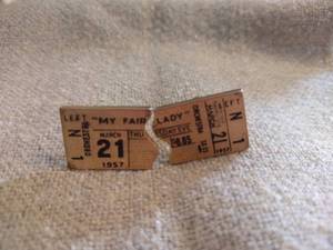 Vintage 1957 My Fair Lady Faux Theatre Ticket Stub Cufflinks