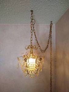 Vintage Mid-Century Chain Light Chandelier